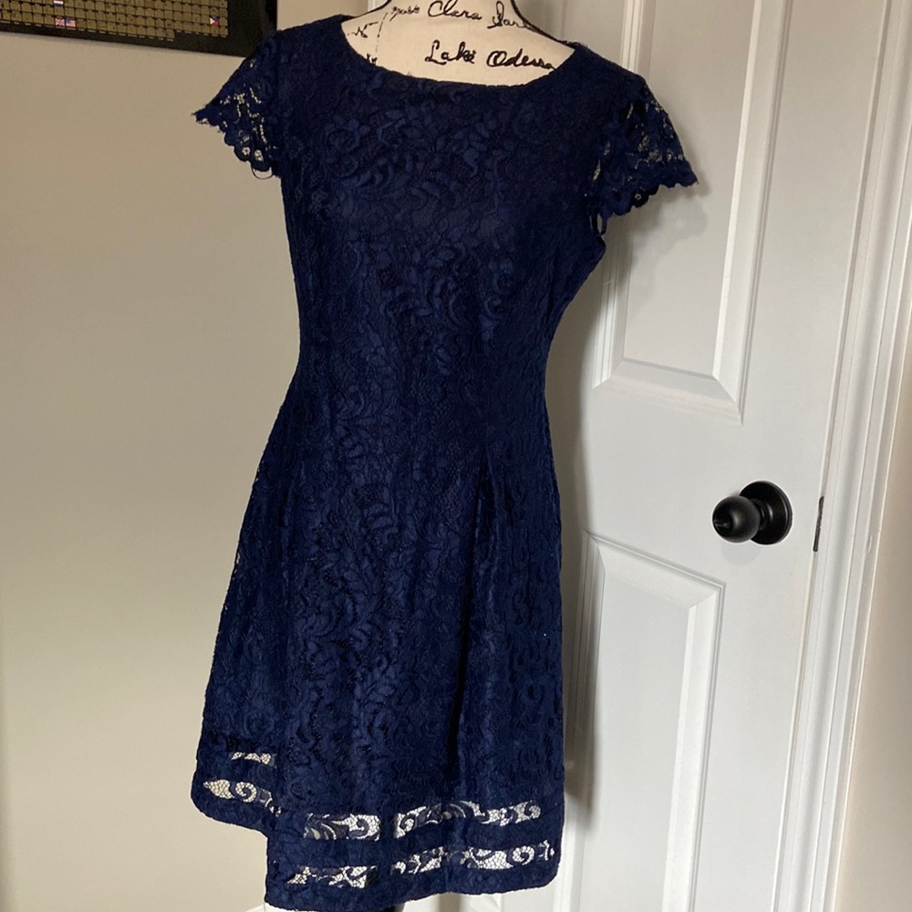 Jessica Howard Lacy Blue Dress 10P NWOT
